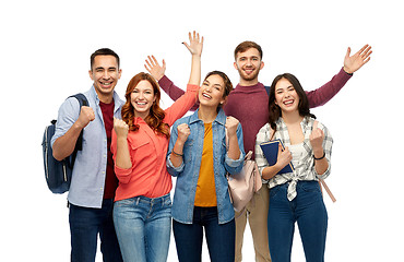 Image showing group of happy students celebrating success