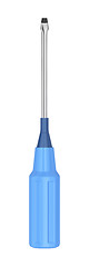 Image showing Screwdriver with blue rubber handle 
