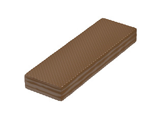 Image showing Chocolate wafer on white background
