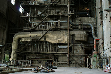 Image showing Pipes, tubes, machinery and energy boiler as found at a power pl