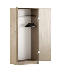 Image showing Opened wooden wardrobe, empty inside
