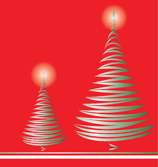 Image showing Two Christmas trees