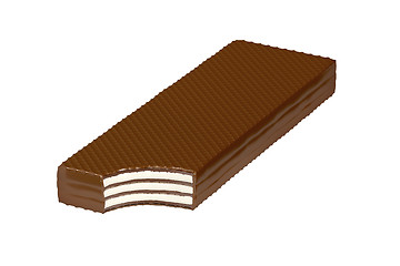 Image showing Bitten chocolate wafer