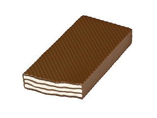 Image showing Chocolate wafer isolated on white