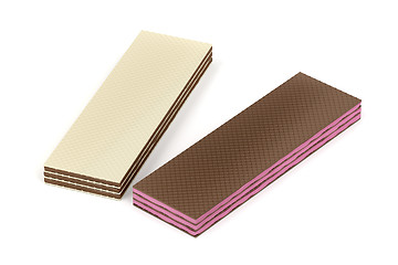 Image showing Strawberry and chocolate wafers