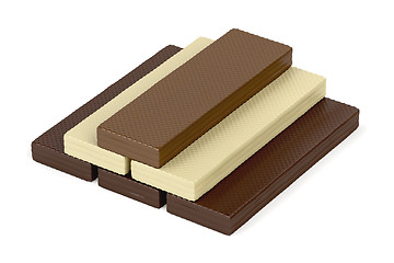 Image showing Chocolate wafers on white