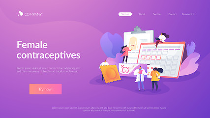 Image showing Female contraceptives landing page concept