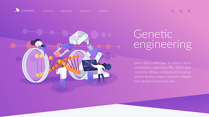 Image showing Genetic engineering landing page concept