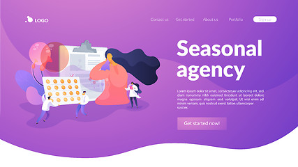 Image showing Seasonal allergy landing page concept