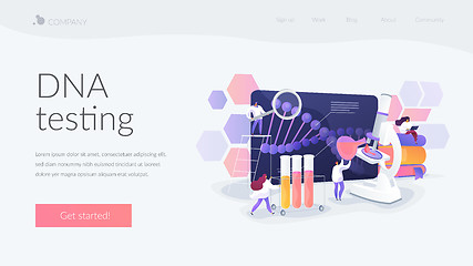 Image showing Genetic testing landing page concept