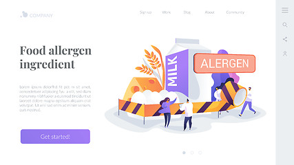 Image showing Food allergy landing page concept