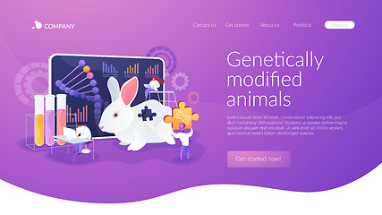 Image showing Genetically modified animals landing page concept