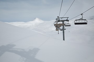 Image showing Ski lift at a ski resort