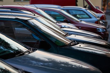 Image showing Cars parked in a lot