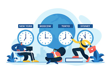 Image showing Time zones concept vector illustration