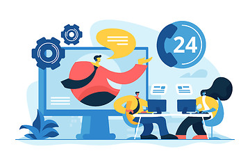 Image showing Contact center concept vector illustration