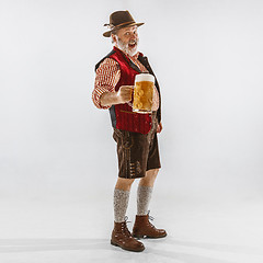 Image showing Portrait of Oktoberfest man, wearing the traditional Bavarian clothes