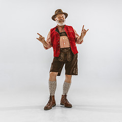 Image showing Portrait of Oktoberfest man, wearing the traditional Bavarian clothes