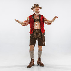 Image showing Portrait of Oktoberfest man, wearing the traditional Bavarian clothes