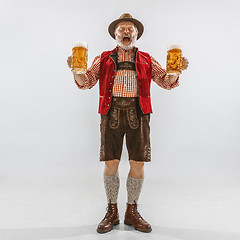 Image showing Portrait of Oktoberfest man, wearing the traditional Bavarian clothes