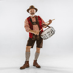 Image showing Portrait of Oktoberfest man, wearing the traditional Bavarian clothes