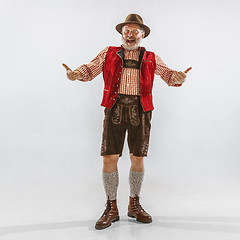 Image showing Portrait of Oktoberfest man, wearing the traditional Bavarian clothes