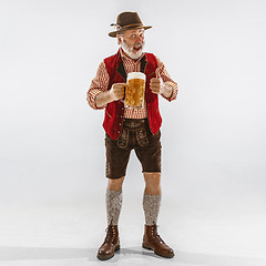 Image showing Portrait of Oktoberfest man, wearing the traditional Bavarian clothes