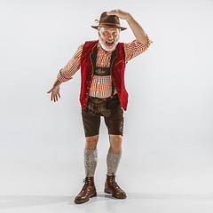 Image showing Portrait of Oktoberfest man, wearing the traditional Bavarian clothes