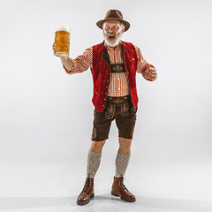 Image showing Portrait of Oktoberfest man, wearing the traditional Bavarian clothes