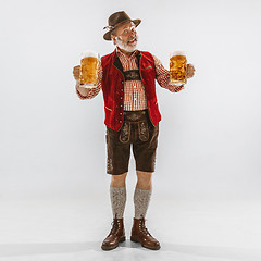 Image showing Portrait of Oktoberfest man, wearing the traditional Bavarian clothes