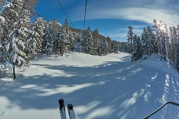 Image showing Ski slopes in the mountains