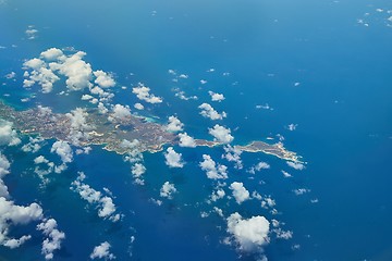 Image showing Anguilla Caribbean island seen frome airplane window