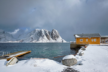 Image showing Sakrisoy fishing village on Lofoten Islands, Norway 