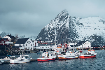 Image showing Hamnoy fishing village on Lofoten Islands, Norway