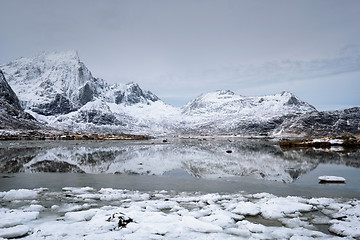 Image showing Fjord in winter, Norway