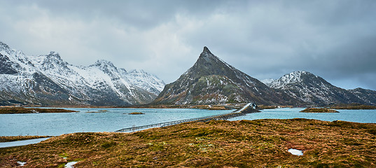 Image showing Fredvang Bridges. Lofoten islands, Norway