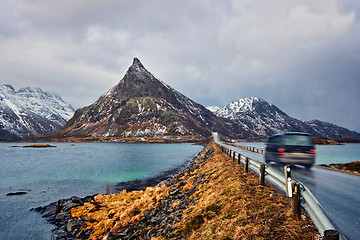 Image showing Road in Norway with bridge