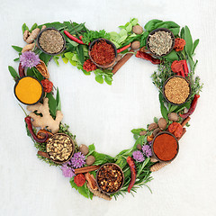 Image showing Heart Shaped Herb and Spice Wreath