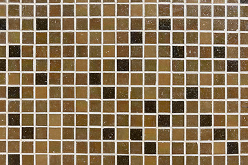 Image showing Background - mosaic tiles in shades of brown tones