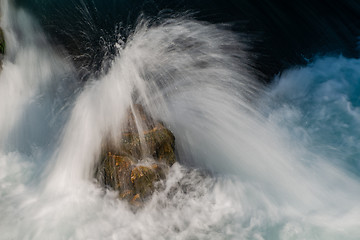 Image showing single stone in wild river