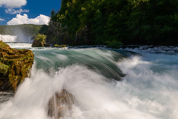 Image showing single stone in wild river