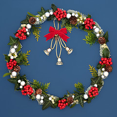 Image showing Christmas Wreath with Bells