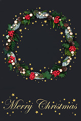 Image showing Festive Christmas Wreath Decoration