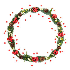 Image showing Winter and Christmas Wreath  