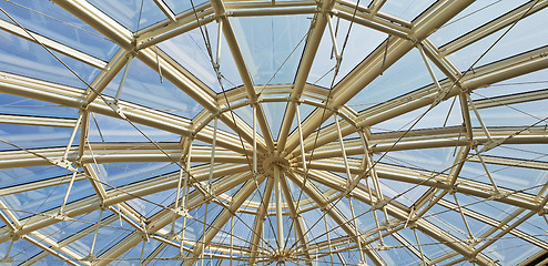 Image showing Round Glass roof on a metal structure