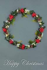 Image showing Happy Christmas Wreath