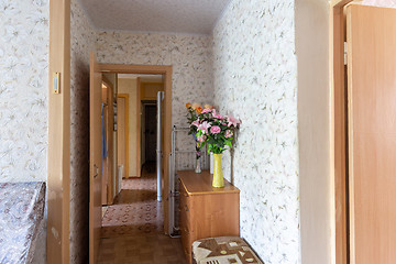 Image showing Corridor of a three-room apartment with an outdated interior