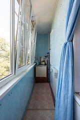 Image showing Spacious balcony of a multistory apartment