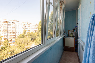 Image showing Plastic windows of a multi-storey building glazed plastic windows