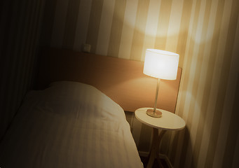 Image showing Simple hotel room, single bed